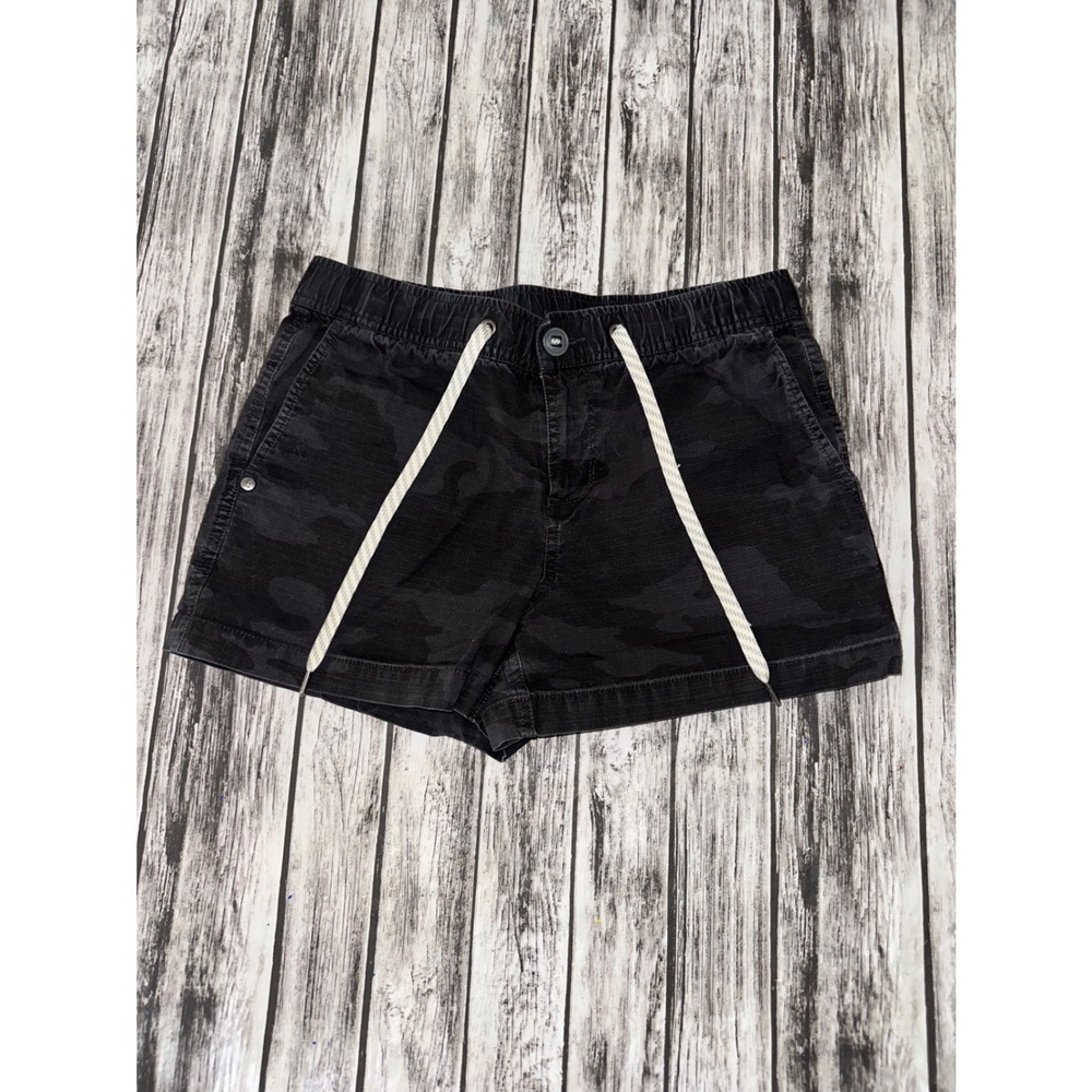 Vuori Women's Size Small Shorts Black Camo Ripstop Style Organic Cotton Flaws